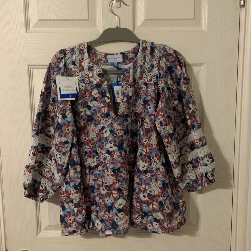 NWT MI GOLONDRINA FLORAL CHELA TOP
